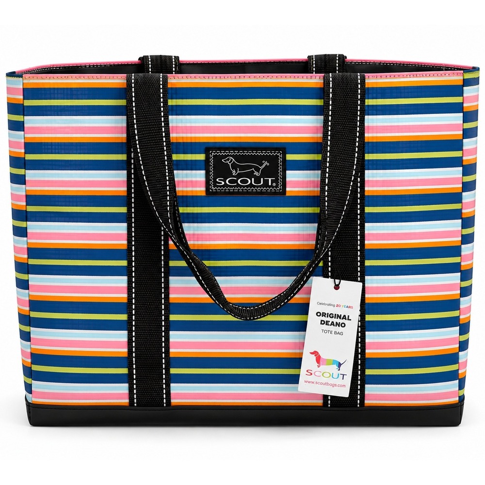 SCOUT Original Deano Tote Large Multicolor Stripe All Weather Woven Beach NWT